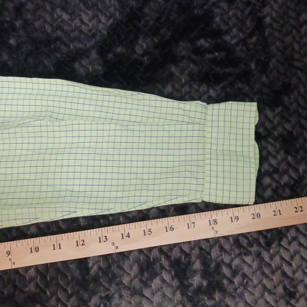 Ralph Lauren Yarmouth 100% Cotton Button Up Long Sleeve Plaid Design Green Sz 15 - Picture 9 of 10
